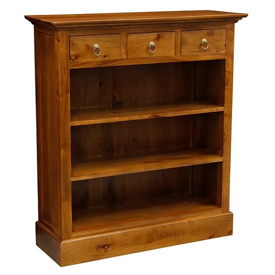 Refined Display 3 Drawer Bookcase - Light Brown