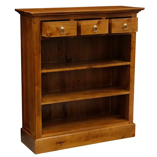 Refined Display 3 Drawer Bookcase - Light Brown