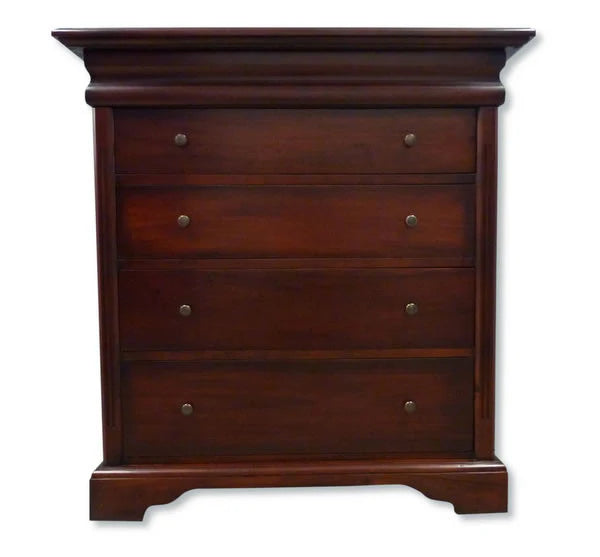 Refined Hidden 4 Drawer TallBoy - Rose Mahogany