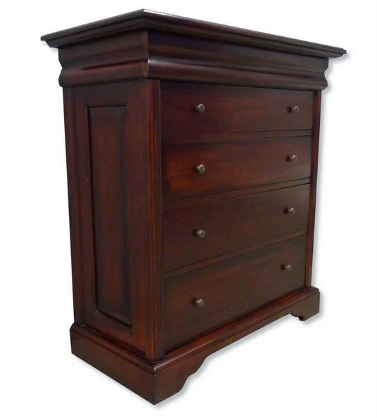 Refined Hidden 4 Drawer TallBoy - Rose Mahogany