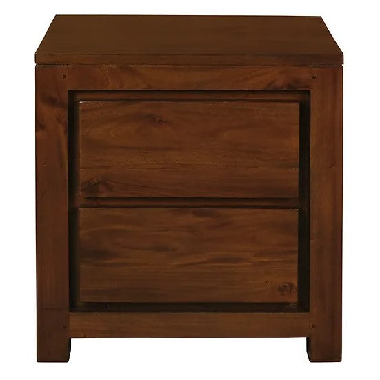 Refined Living 2 Drawer Bedside Table - Brown