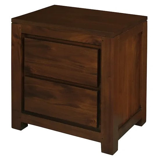 Refined Living 2 Drawer Bedside Table - Brown