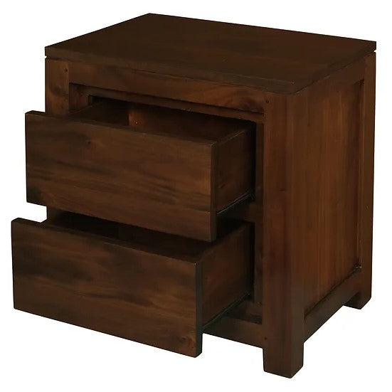 Refined Living 2 Drawer Bedside Table - Brown