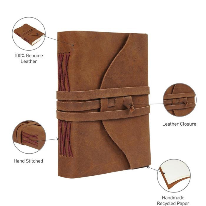 Refined Rustic Leather Journal with Belt Lock