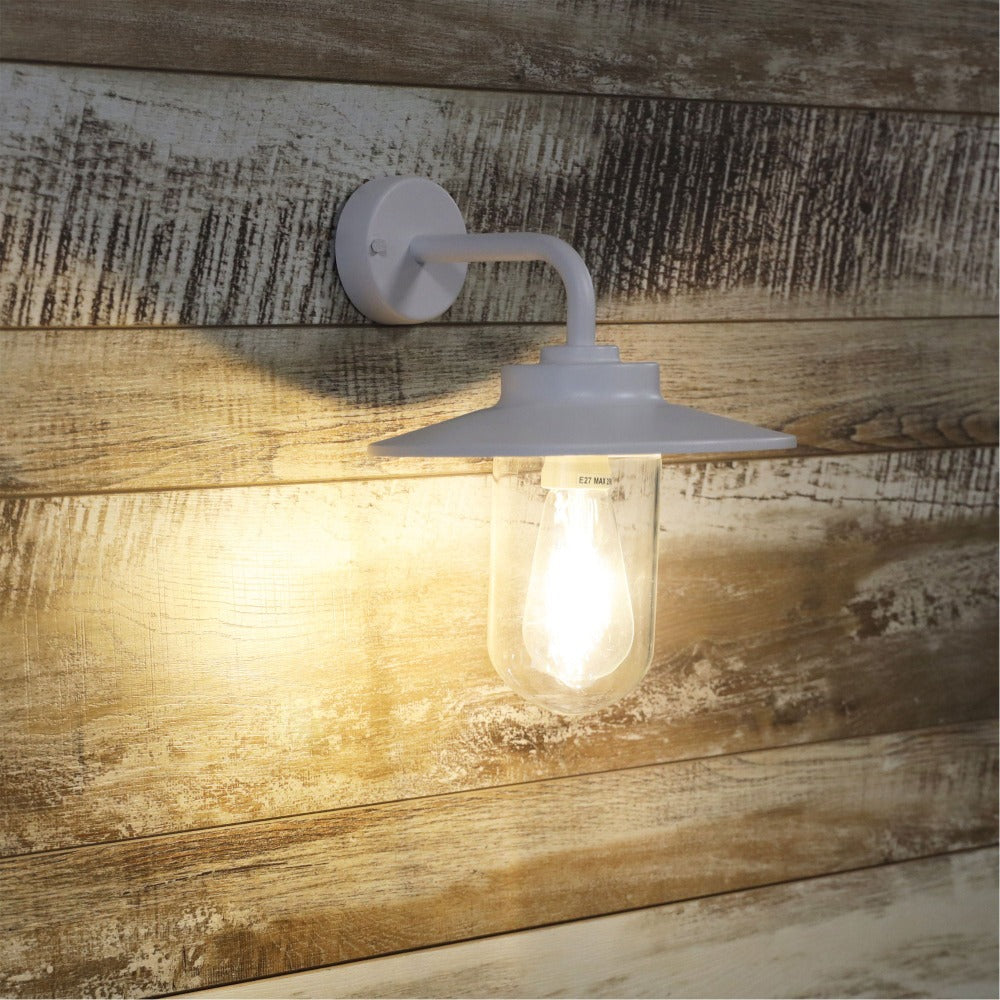 Refined White Outdoor Wall Light (Available in 2 Colors)