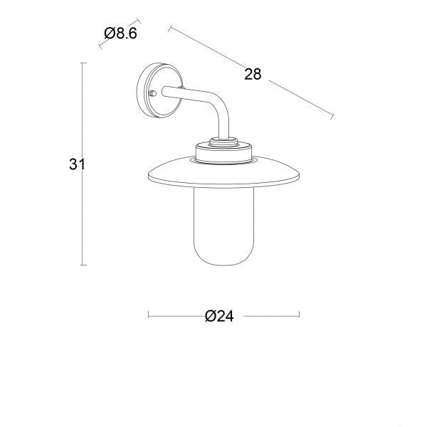 Refined White Outdoor Wall Light (Available in 2 Colors)