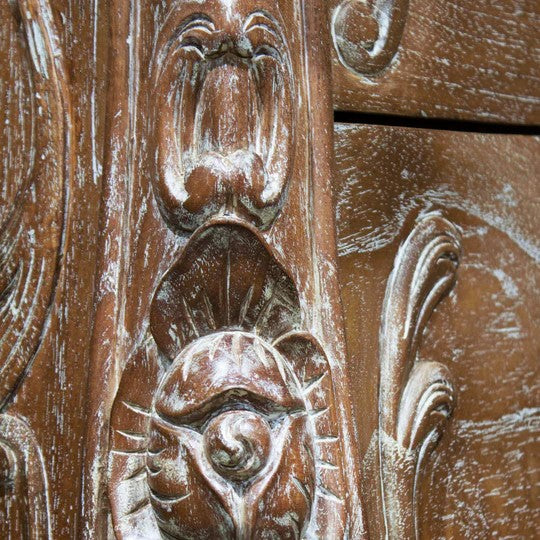 Refined Wooden Rococo Chest of Drawers - Weathered Oak