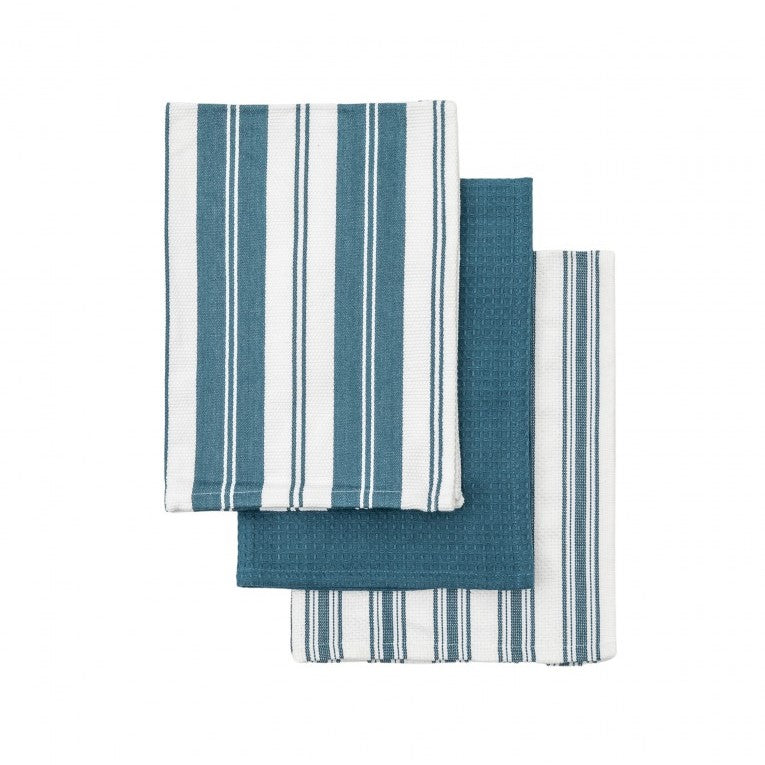 Blue Bliss Stripes Eco-Friendly Cleaning Towel - 3Pk