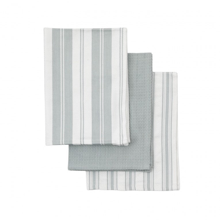 Silver Splendor Stripes Eco-Friendly Cleaning Towel - 3Pk