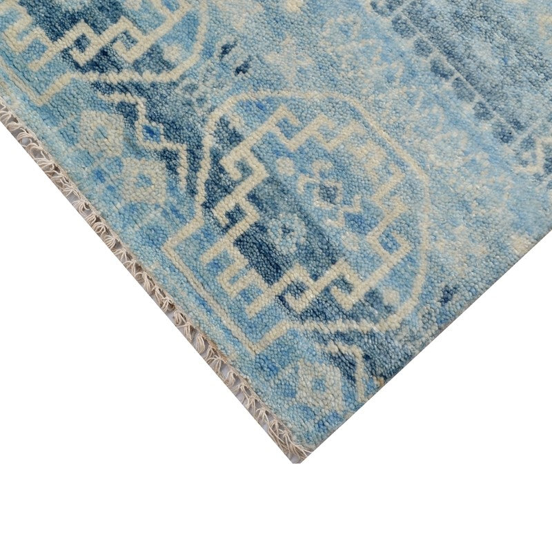 Regal Designer Hand Woven Woolen Rug Blue (Available in 4 Sizes)