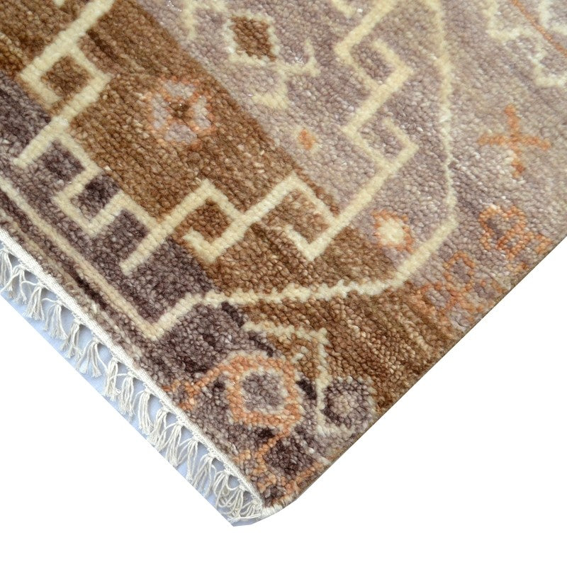 Regal Designer Hand Woven Woolen Rug Brown (Available in 3 Sizes)