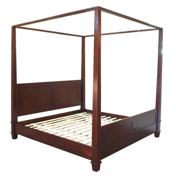 Regal Monticello Four Poster King Size Bed - Rose Mahogany