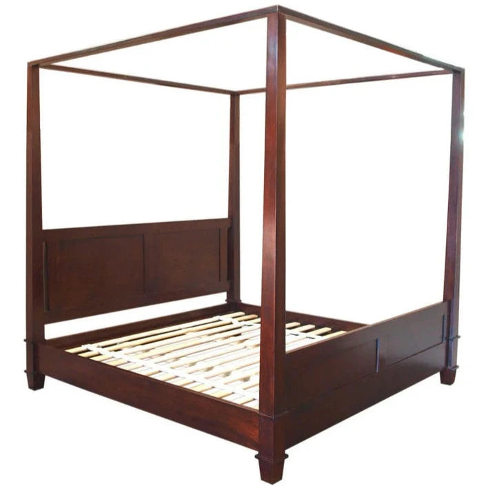 Regal Monticello Four Poster Queen Size Bed - Rose Mahogany