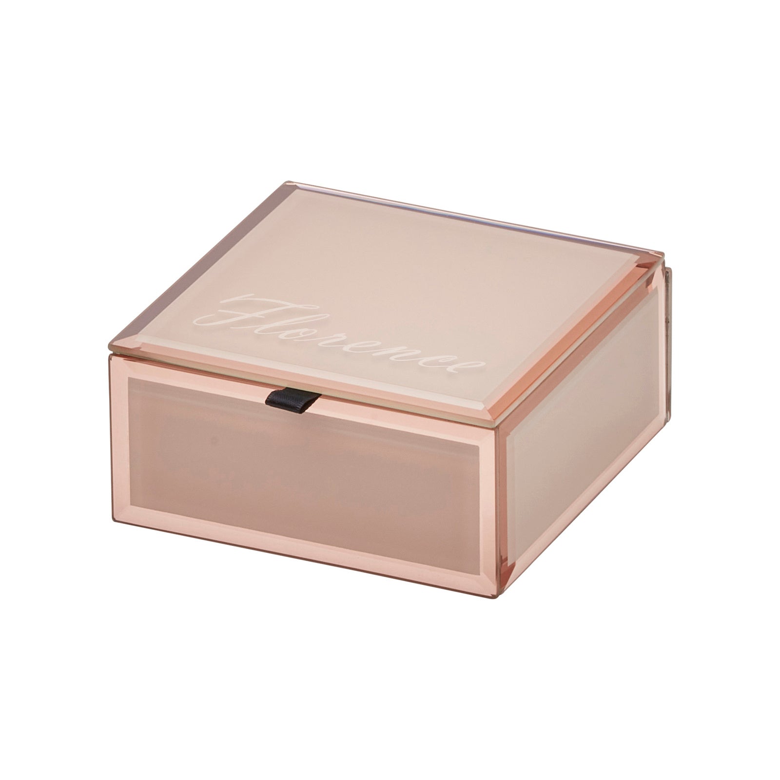 Personalised Regal Velvetia Jewellery Box Small Blush