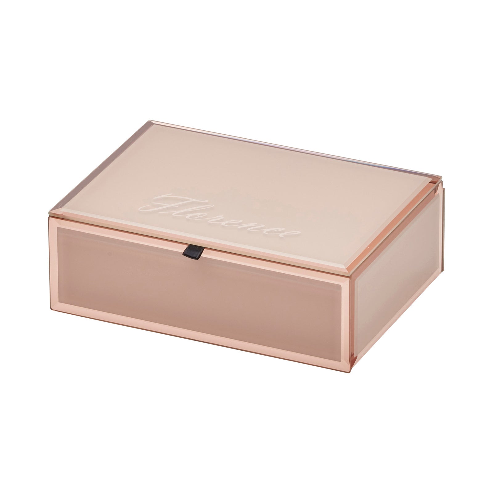 Personalised Regal Velvetia Jewellery Box Medium Blush