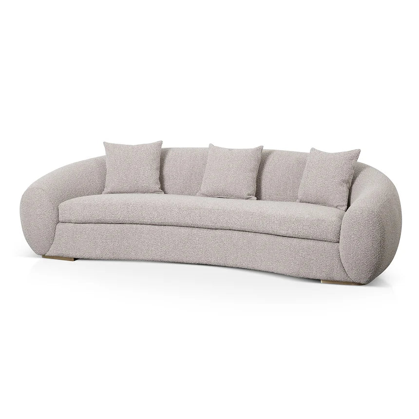 Relaxed Living 3-Seater Fabric Sofa - Ash Grey Boucle