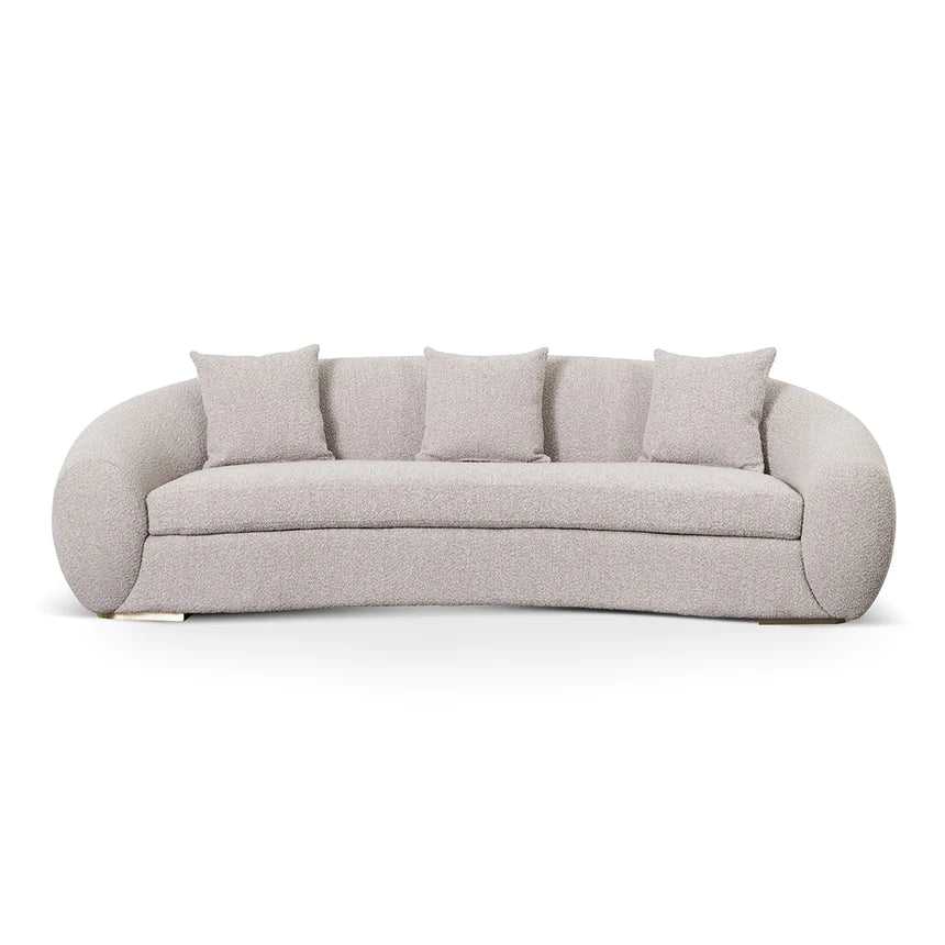 Relaxed Living 3-Seater Fabric Sofa - Ash Grey Boucle