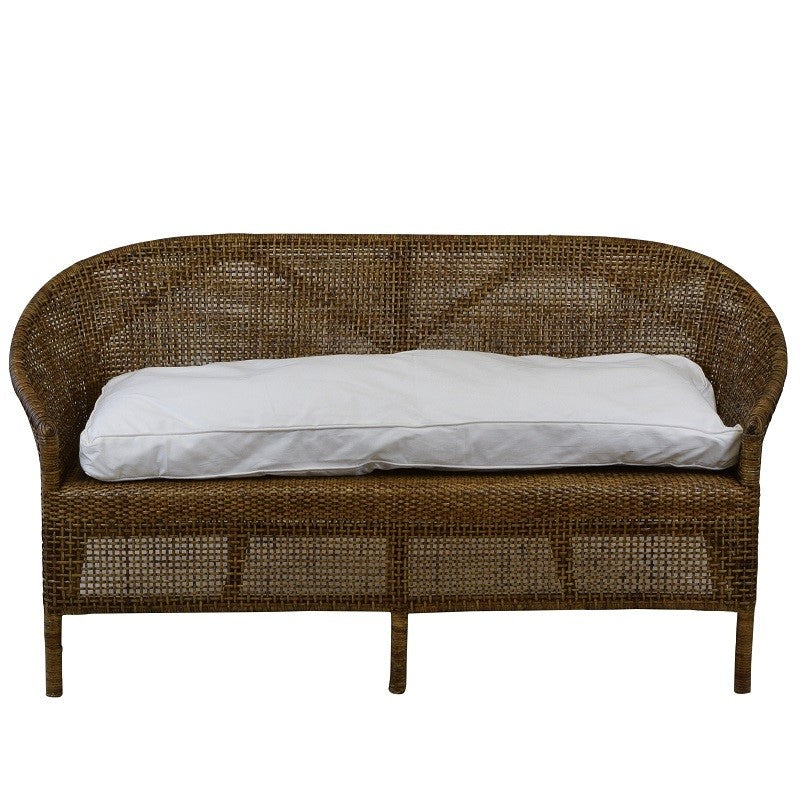 Relaxed Rattan 3 Seater Sofa - Antique Brown