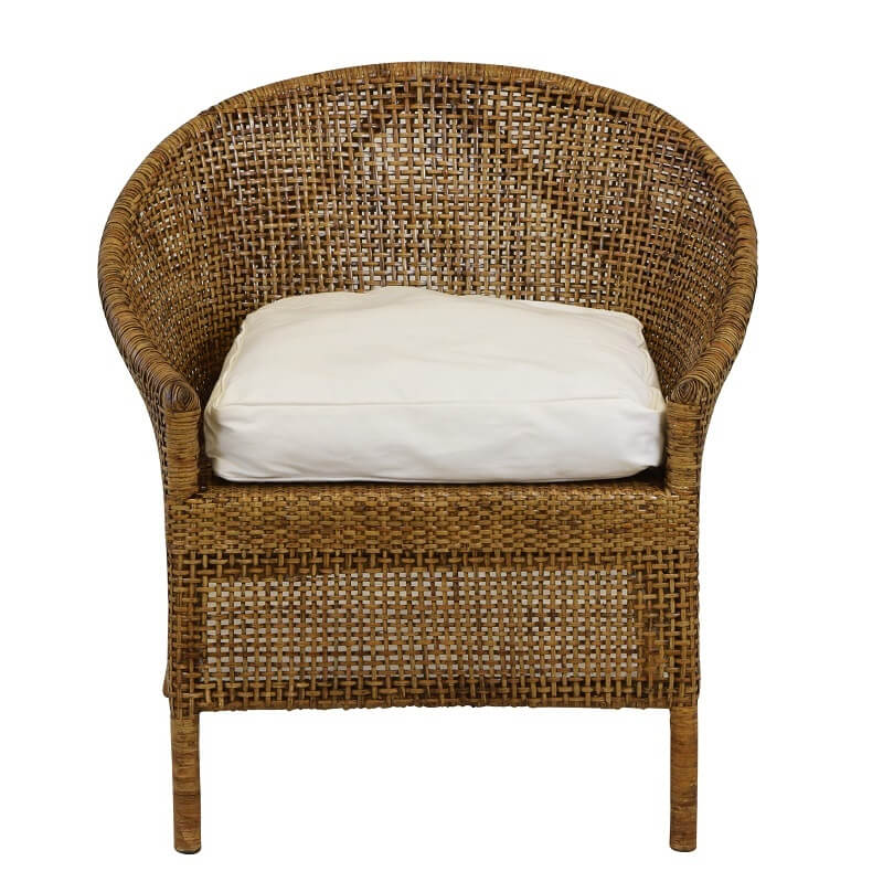 Relaxed Rattan Armchair - Antique Brown