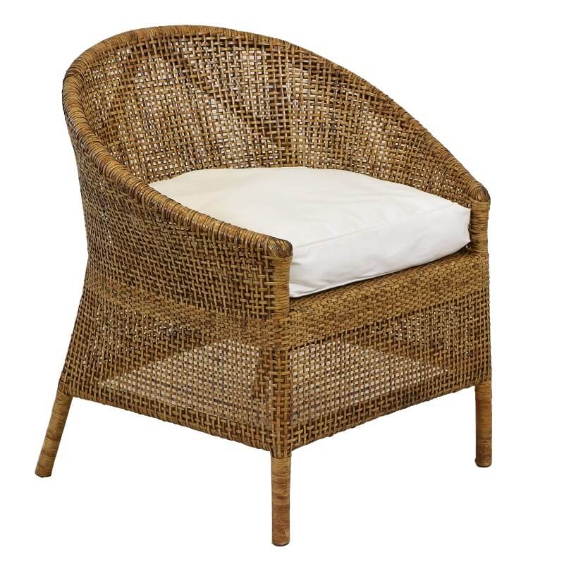 Relaxed Rattan Armchair - Antique Brown