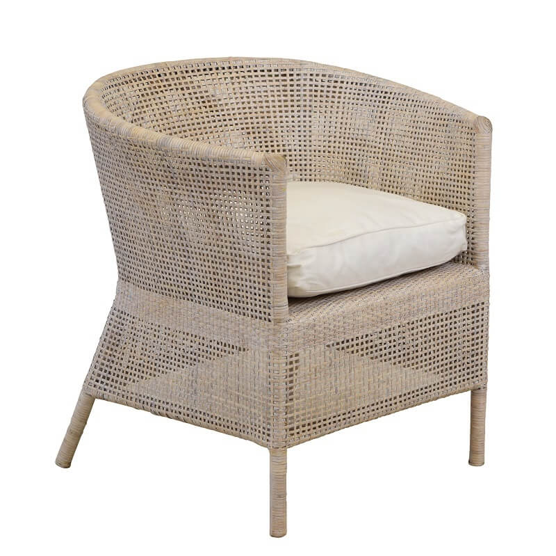 Relaxed Rattan Armchair - Whitewash