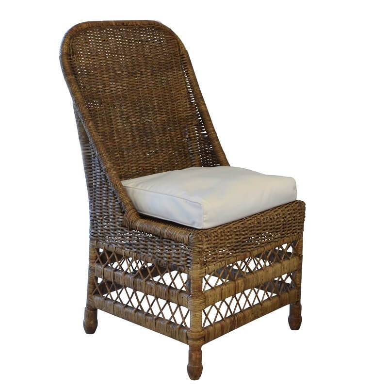 Relaxed Rattan Dining Chair - Antique Brown