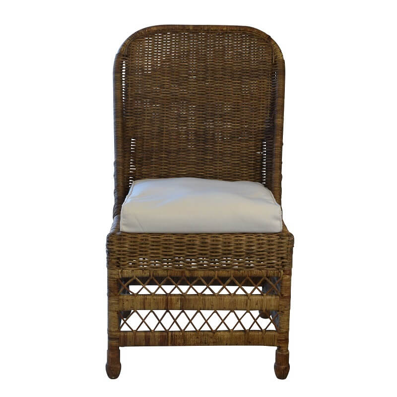 Relaxed Rattan Dining Chair - Antique Brown