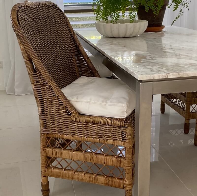 Relaxed Rattan Dining Chair - Antique Brown