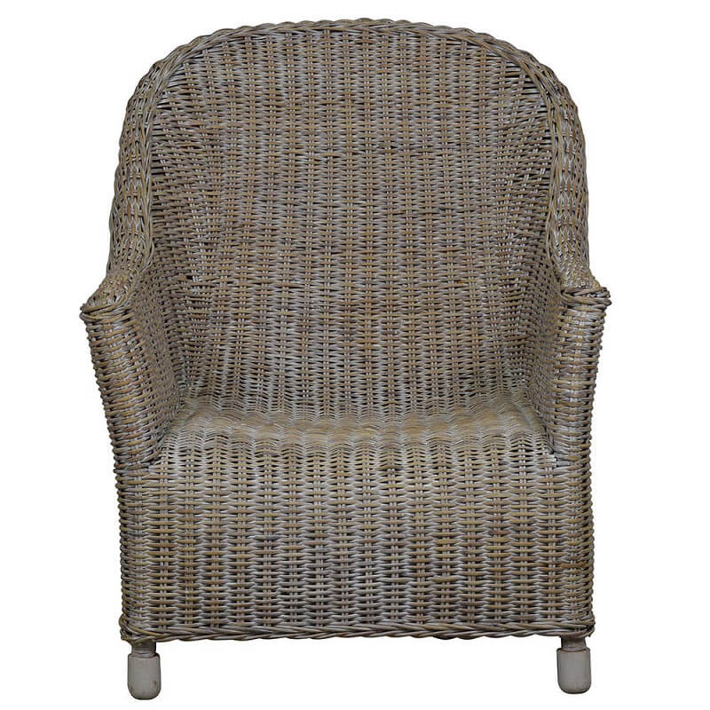 Relaxed Rattan Lounge Armchair - Whitewash