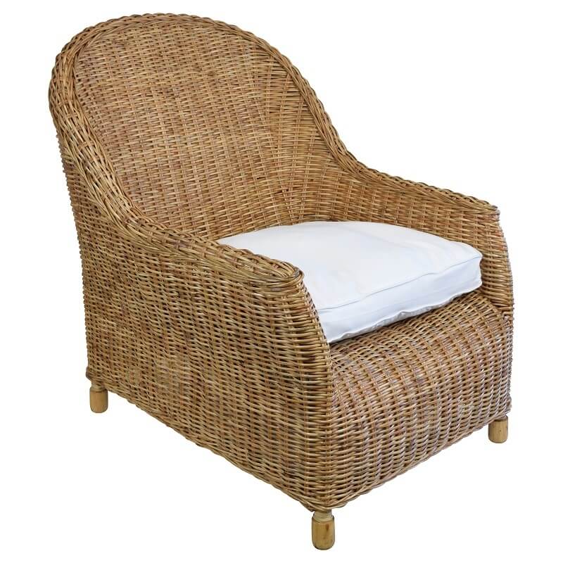 Relaxed Rattan Lounge Armchair - Natural