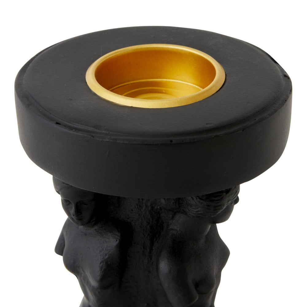 Renaissance Goddesses Pillar Candle Holder - Black