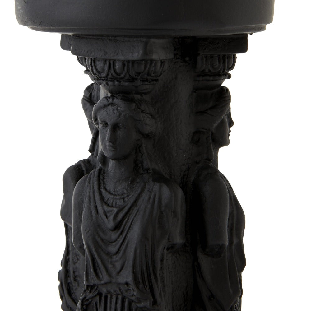 Renaissance Gods Pillar Candle Holder - Black