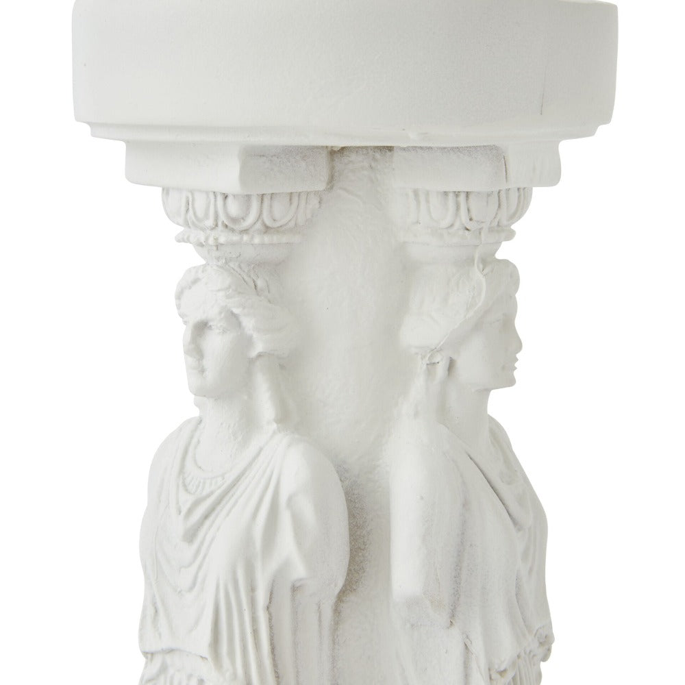 Renaissance Gods Pillar Candle Holder - White