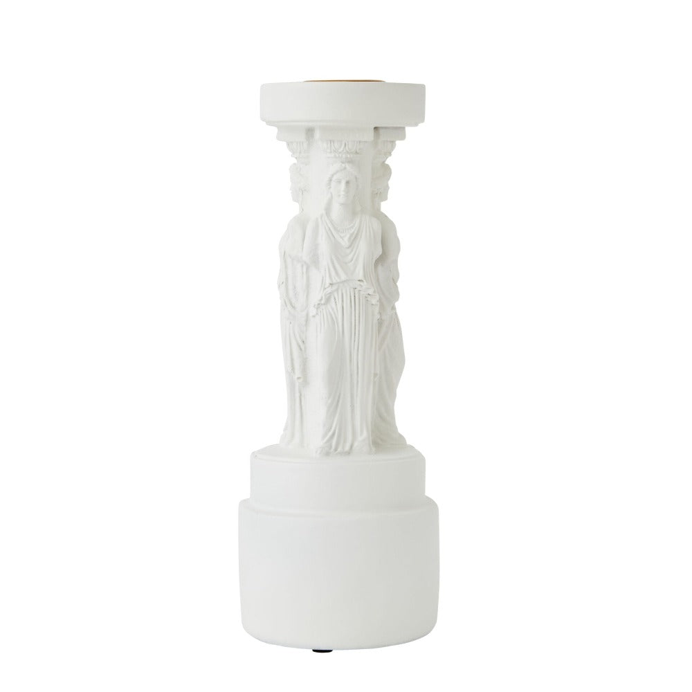 Renaissance Gods Pillar Candle Holder - White