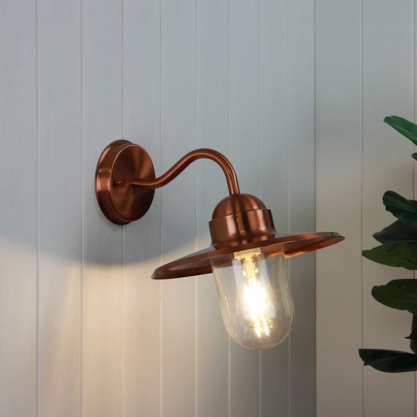 Retro Copper Angled Outdoor Wall Light (Available in 3 Colors)