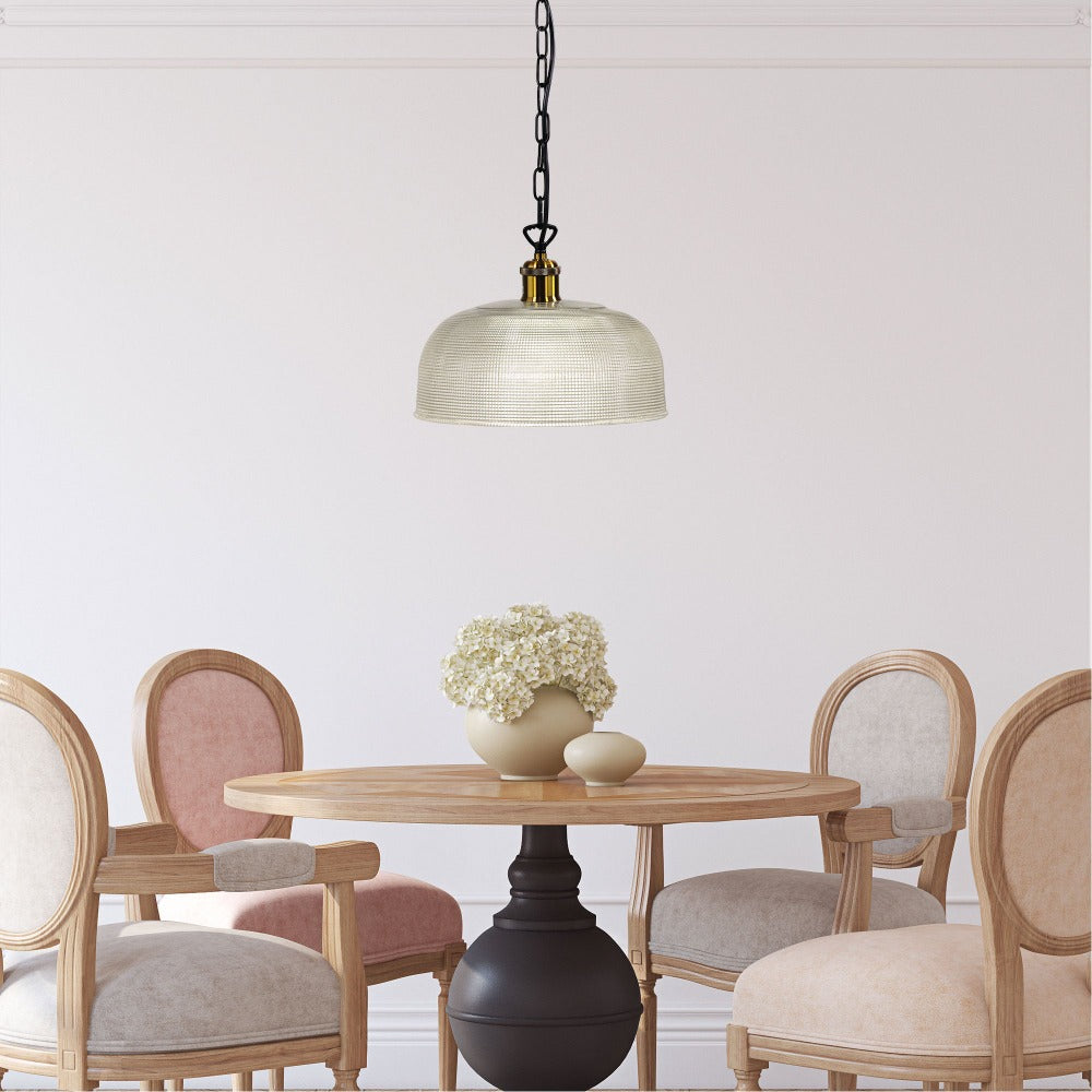 Retro Halophane Glass Shade Pendant Lamp (Available in 3 Colors)