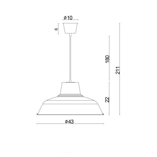 Retro Industrial Pendant Light 43cms (Available in 2 Colors)