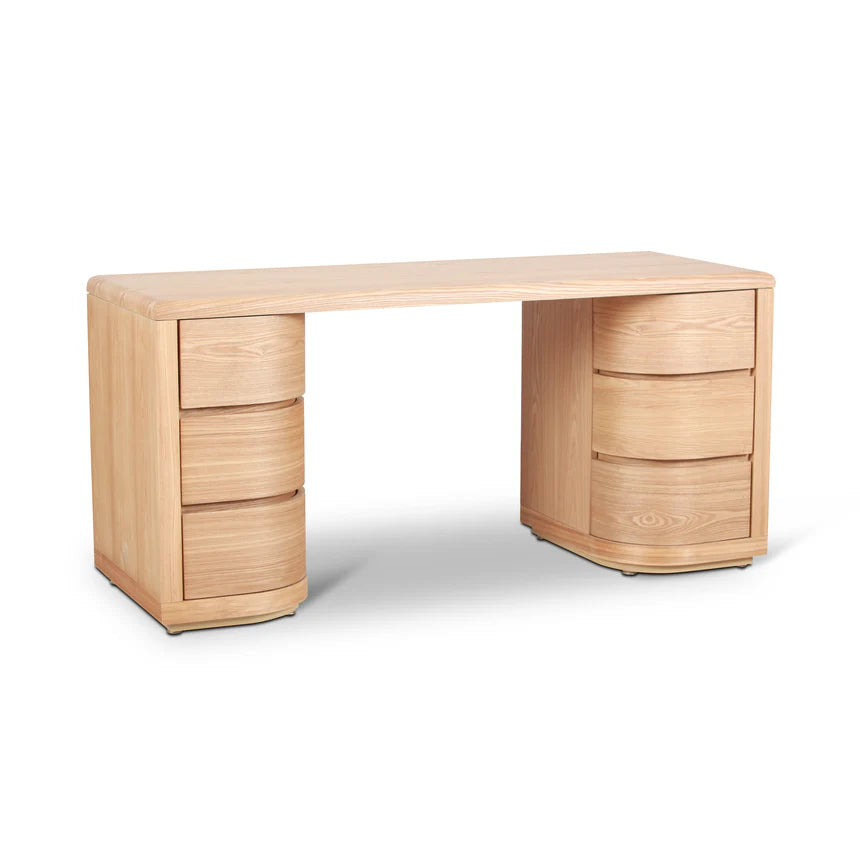 Rich Elegance Walnut Office Desk - Natural - 160cms