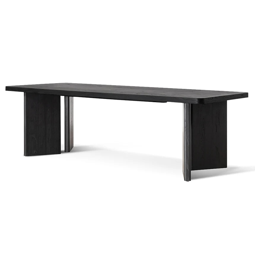 Rich Texture Elm Dining Table 240cms - Black