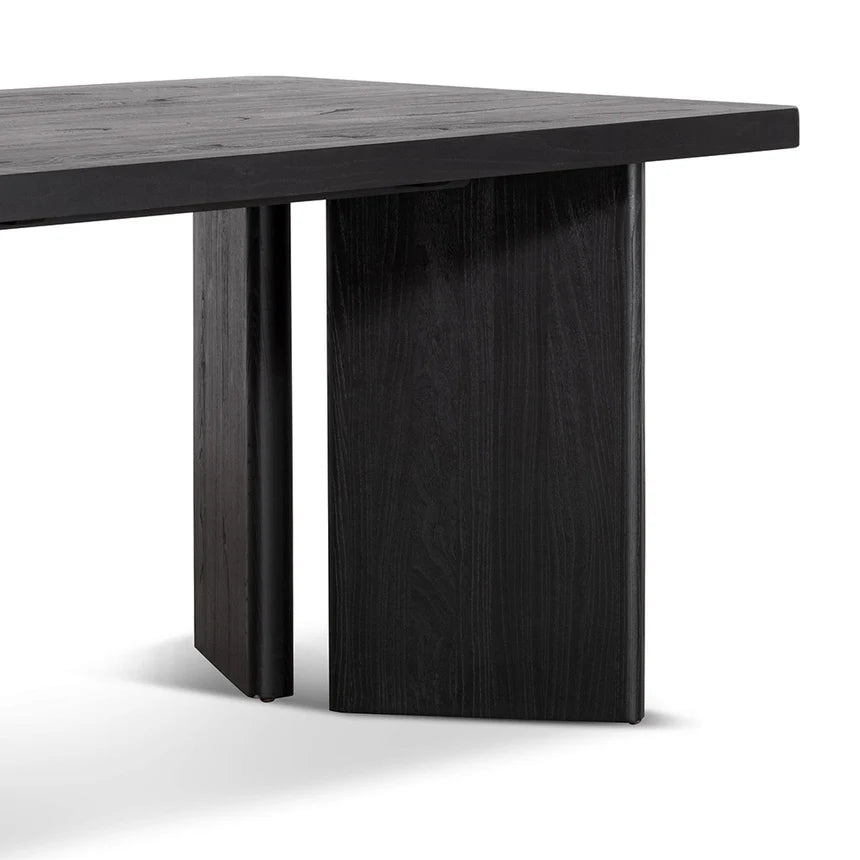 Rich Texture Elm Dining Table 240cms - Black