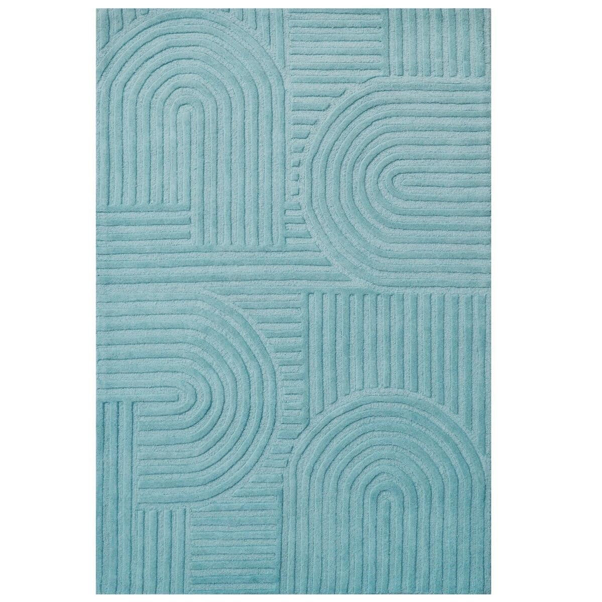 Rich Textured Hand-Embossed Wool Rug -  Blue (Available in 3 Sizes)