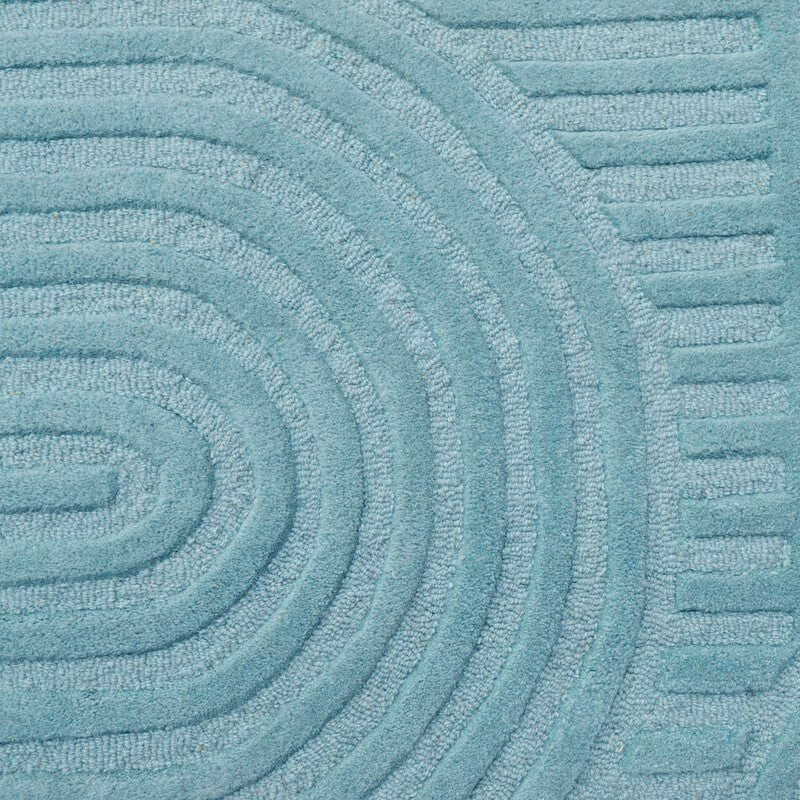 Rich Textured Hand-Embossed Wool Rug -  Blue (Available in 3 Sizes)