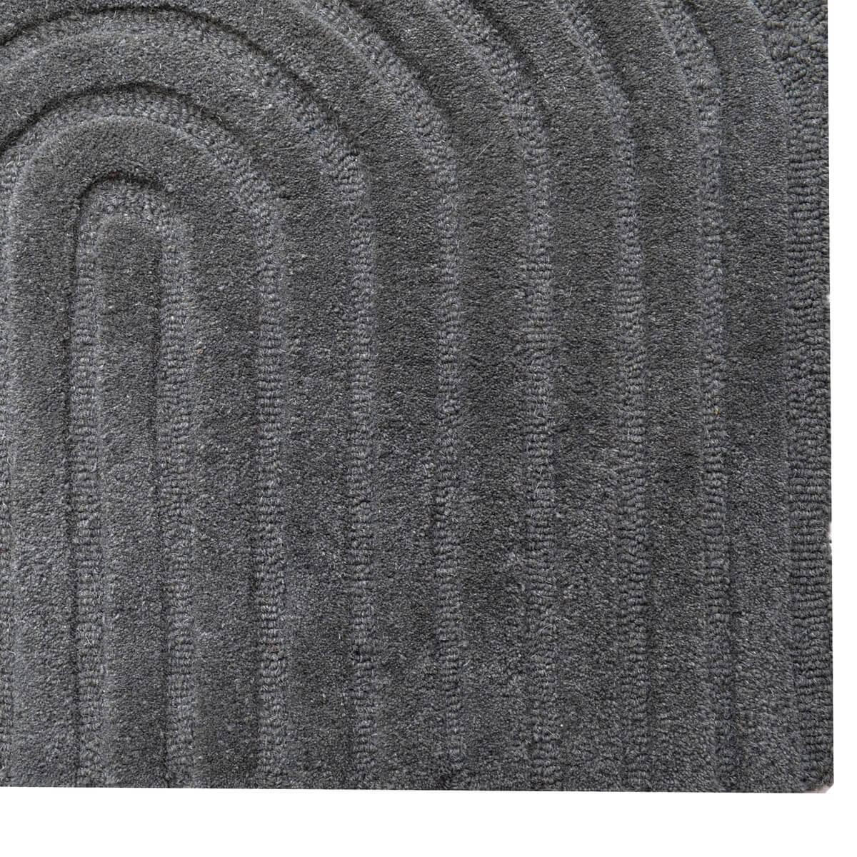 Rich Textured Hand-Embossed Wool Rug - Grey (Available in 3 Sizes)