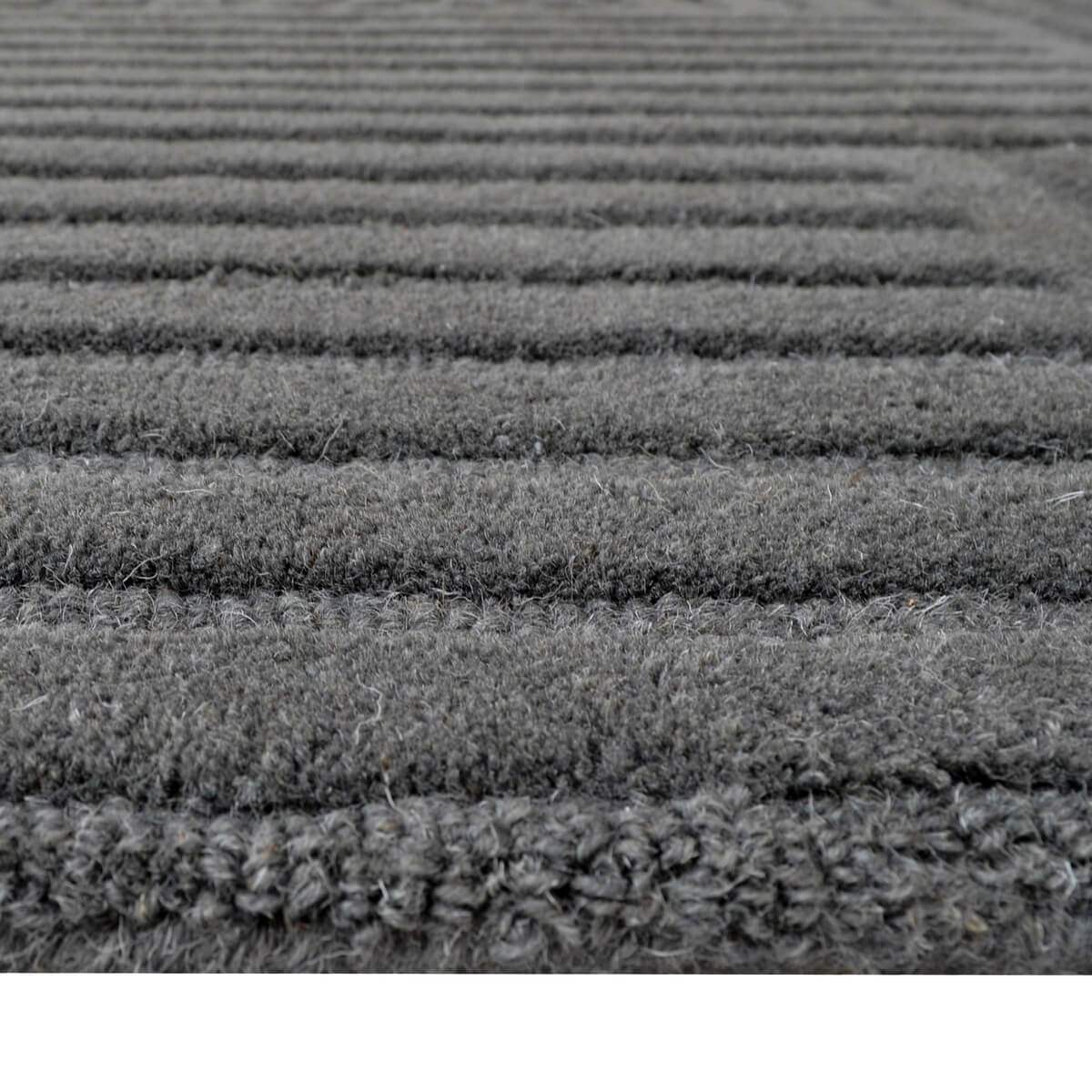 Rich Textured Hand-Embossed Wool Rug - Grey (Available in 3 Sizes)