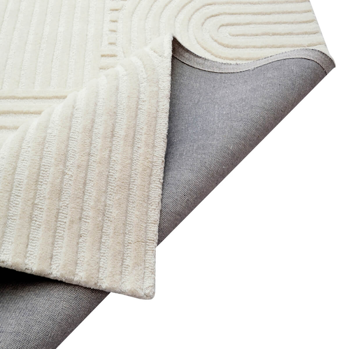 Rich Textured Hand-Embossed Wool Rug -  Ivory (Available in 3 Sizes)