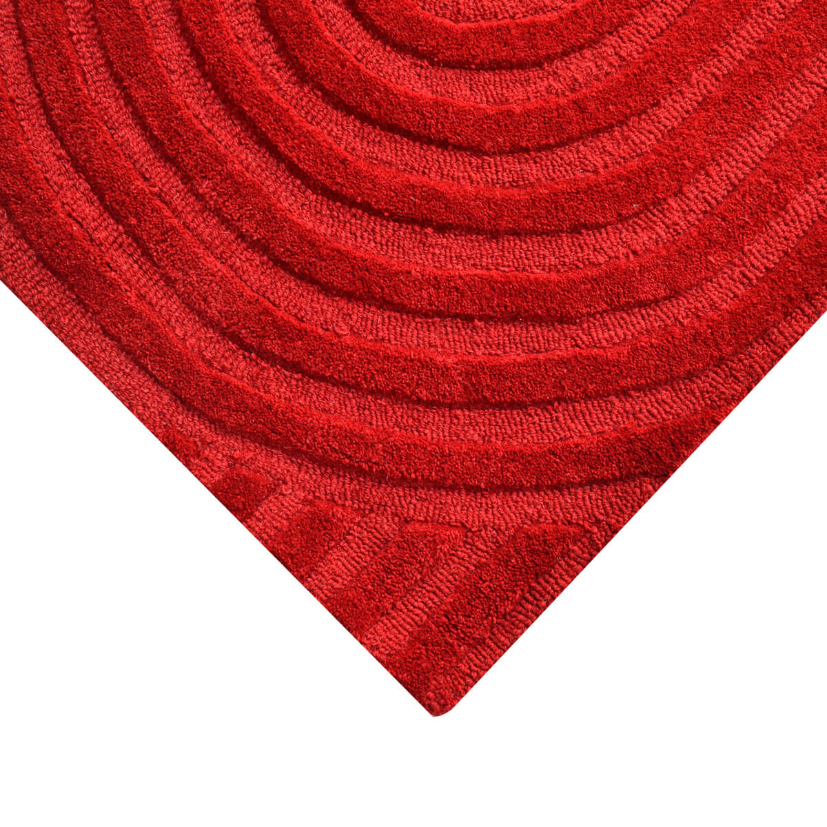 Rich Textured Hand-Embossed Wool Rug -  Red (Available in 3 Sizes)