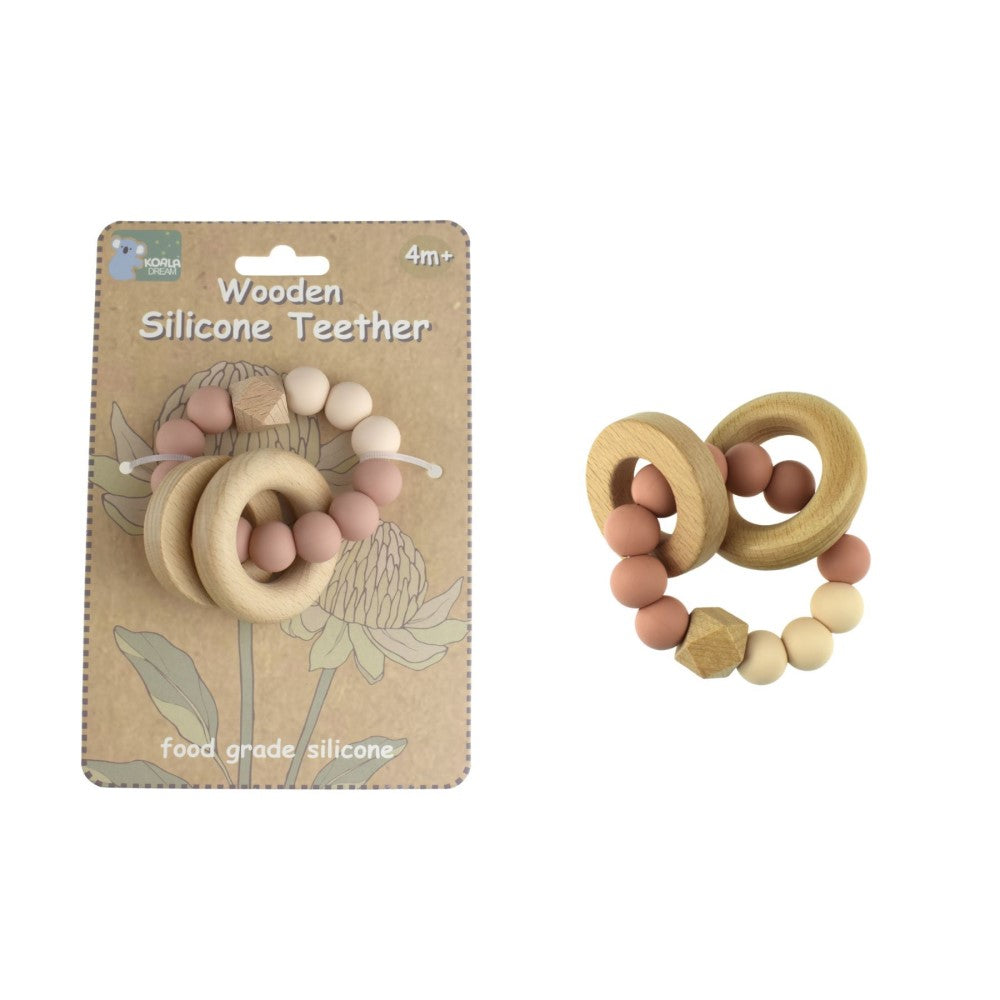 Ring Wooden Silicone Teether (Available in 2 Colors)