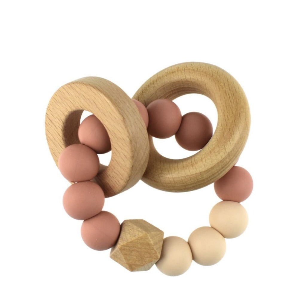 Ring Wooden Silicone Teether (Available in 2 Colors)