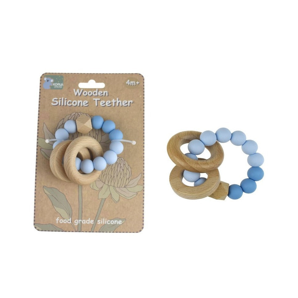 Ring Wooden Silicone Teether (Available in 2 Colors)