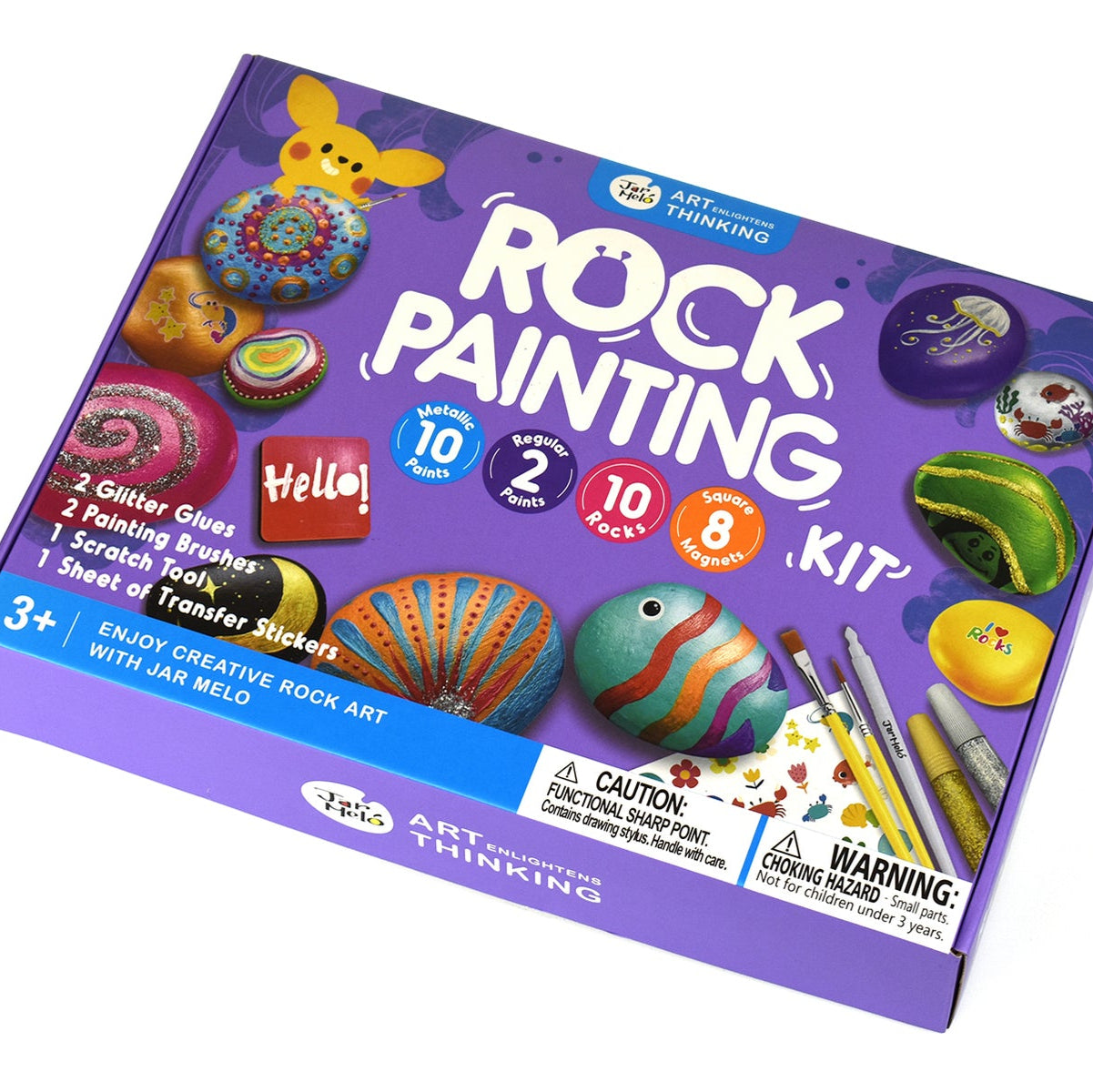 Rock Art Deluxe - Metallic Paint & Glitter Glue Set